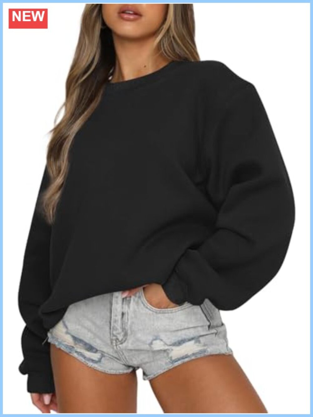 Oversized Crewneck Fleece Sweatshirt Y2K Pullover